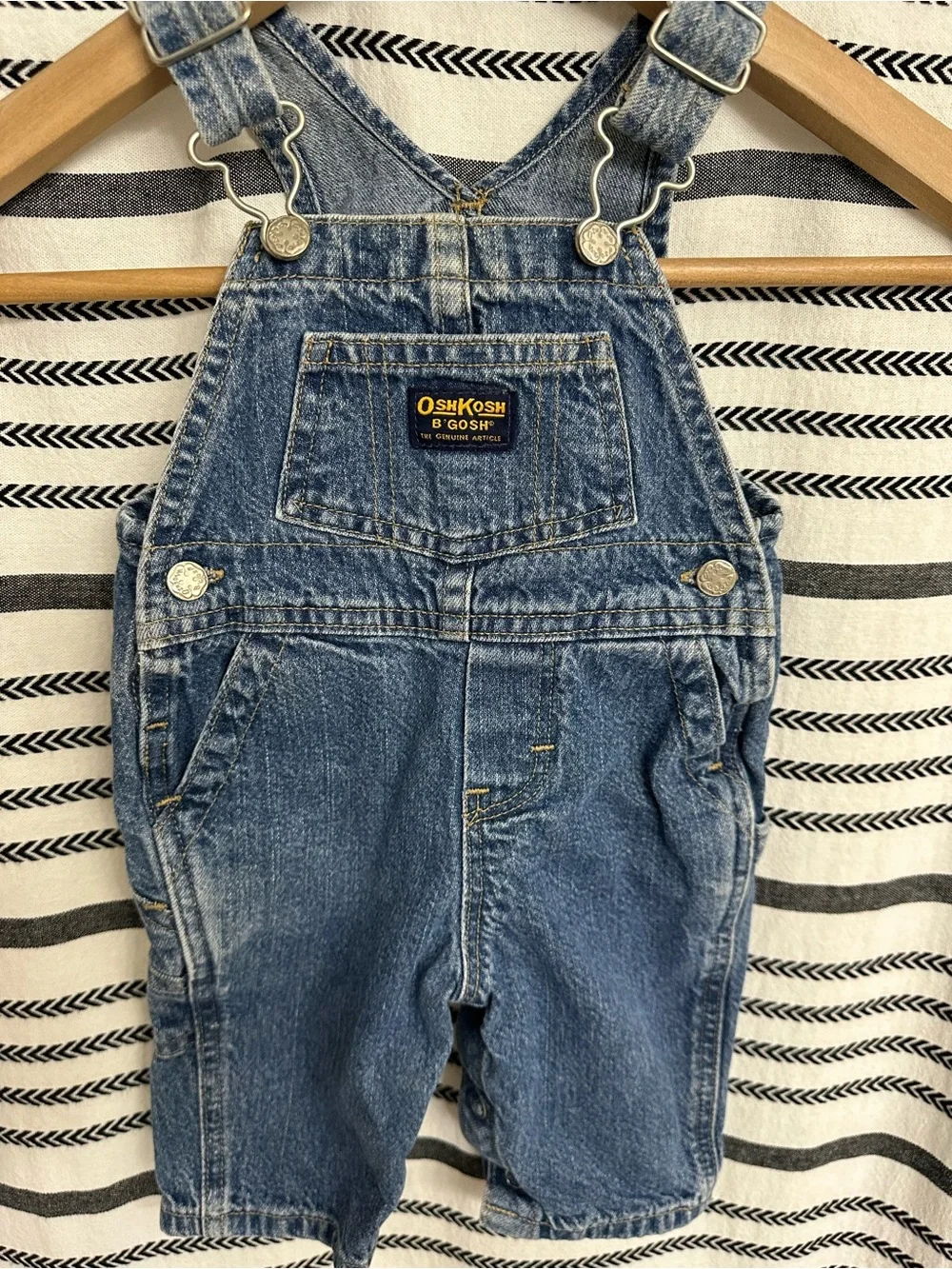 OshKosh B'gosh Vintage Denim Overalls in Blue- Excellent Condition, size 3-6M